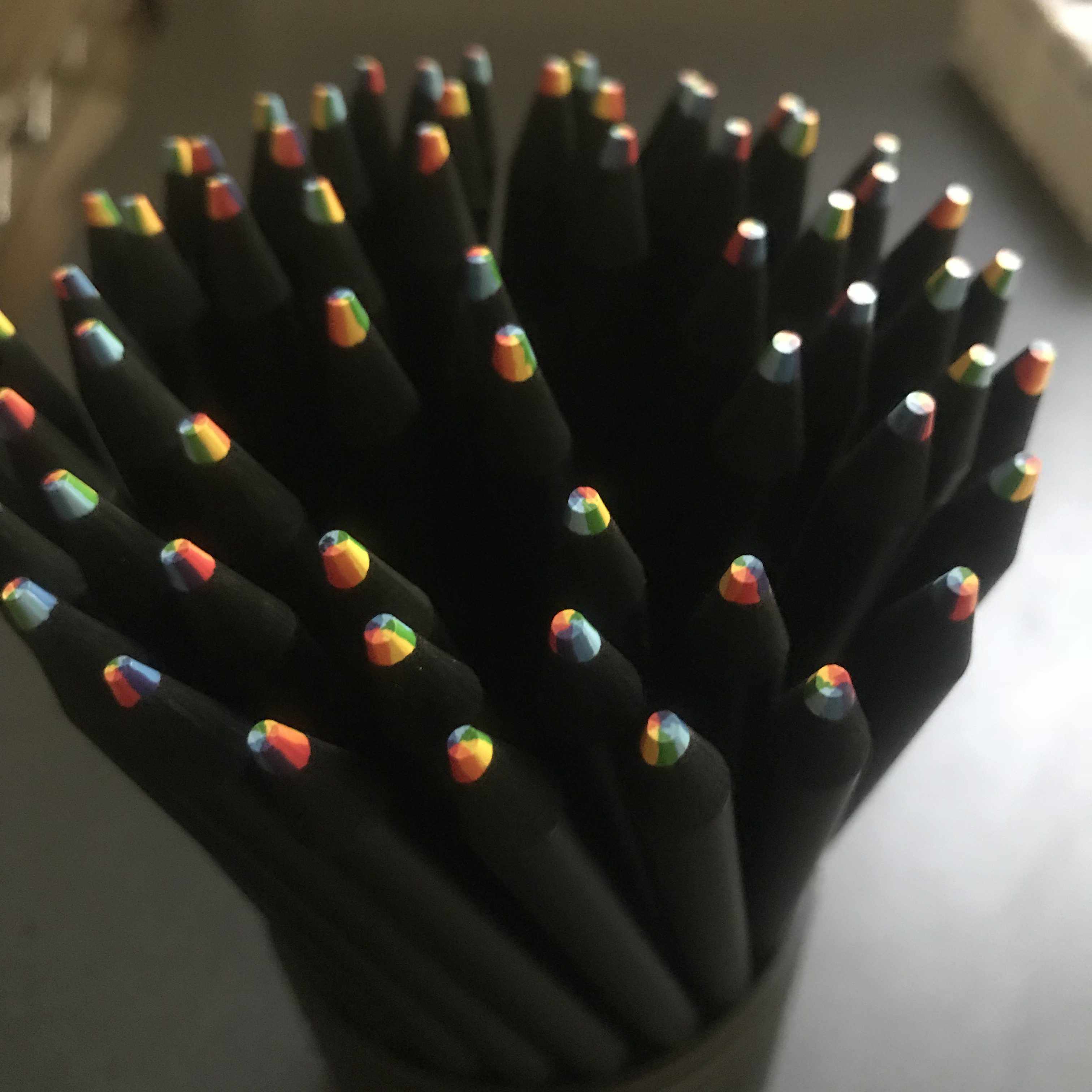 Rainbow Pencil - 7 Colors in 1 - Ebony Stained Wood