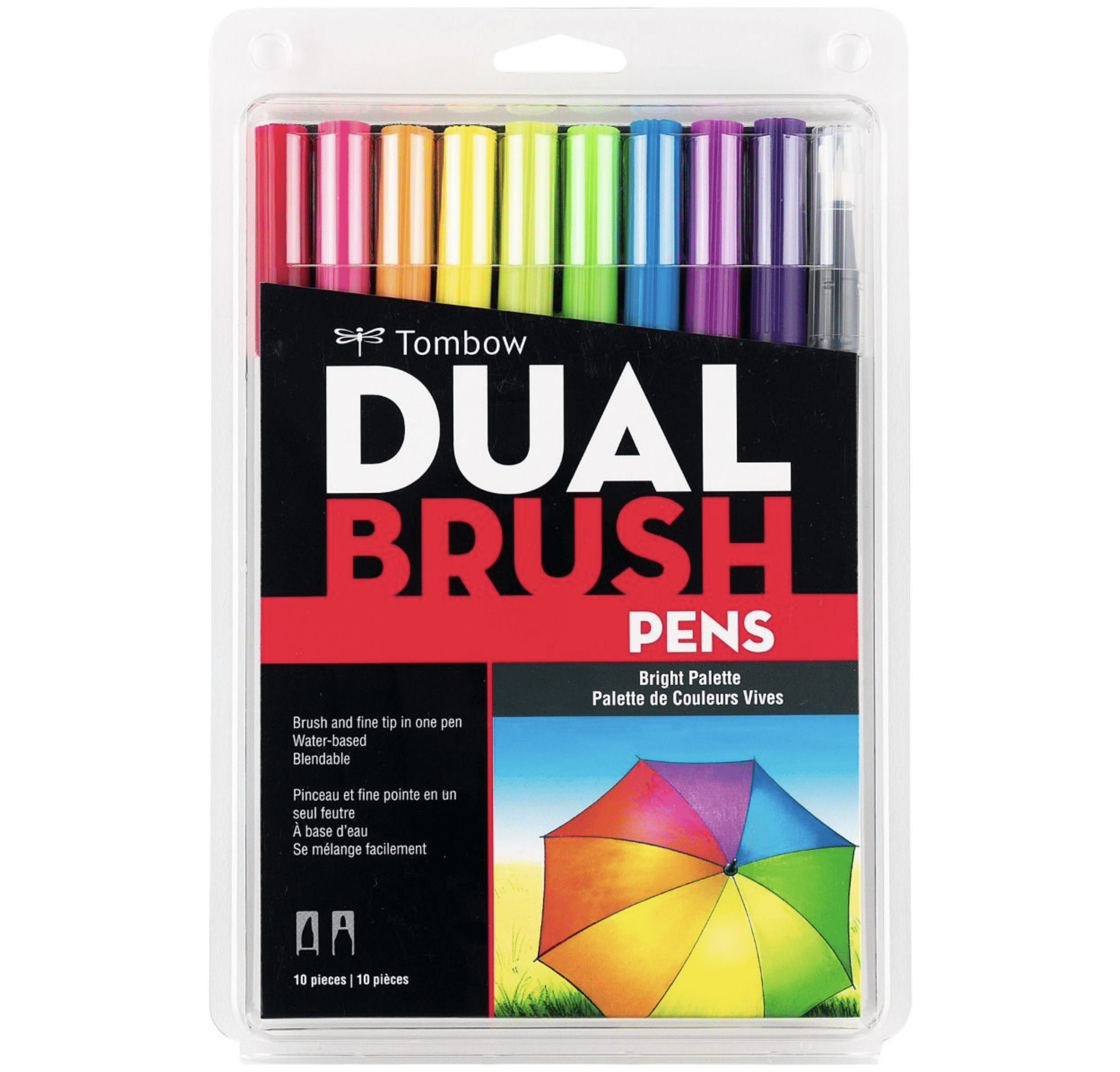 TomBow Dual Brush Pen Art Markers, Bright, 10-Pack